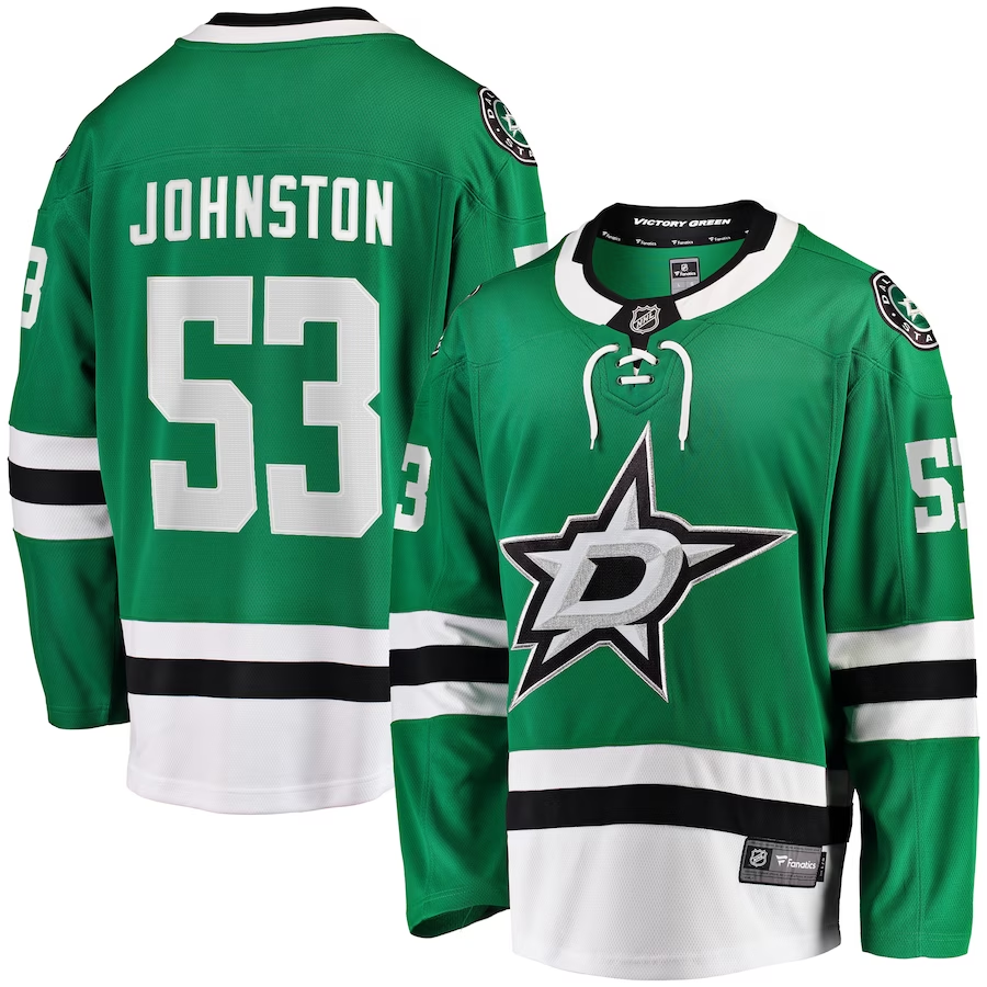Men's Dallas Stars Wyatt Johnston #53 Kelly Green Home Breakaway Jersey